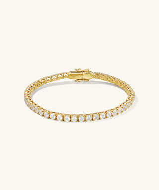 Lab Grown Sapphire Tennis Bracelet 18k Gold Vermeil