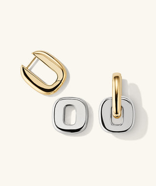 Stevie Hoops 18k Gold Vermeil, Sterling Silver