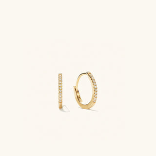 Pavé Diamond Huggie Hoops 14k Yellow Gold