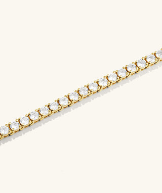 Lab Grown Sapphire Tennis Bracelet 18k Gold Vermeil