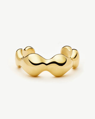 Eny Puffy Dome Statement Cuff Bracelet | 18ct Gold Plated