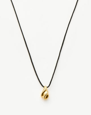 Savi Ridge Droplet Pendant Cord Necklace | 18ct Gold Plated
