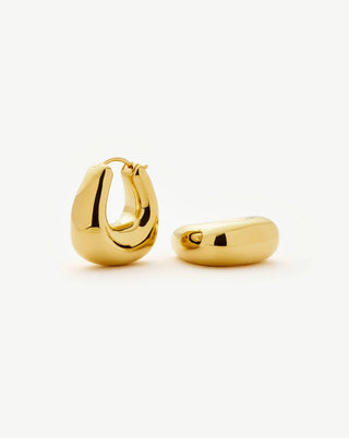 Sculptural Chubby Small Hoop Earrings | 18ct Gold Plated